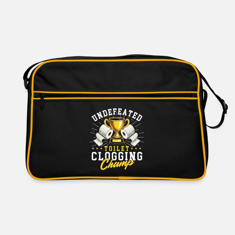 Toilettenverstopfungs-Champ-Pümpel-Witz Retro Tasche