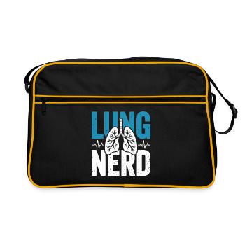 Lung Nerd Lung Lover Shirt - Retro Bag - black/gold - Front