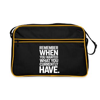 Remember When You Wanted Gratitude Mindfulness - Retro Bag - black/gold - Front