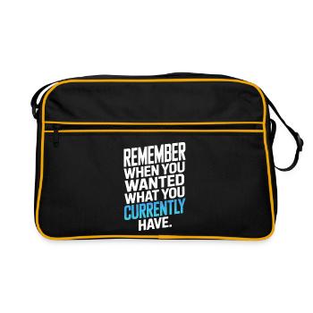 Remember When You Wanted Gratitude Mindfulness - Retro Bag - black/gold - Front