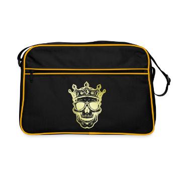 Couronne du Roi Crâne - Sac Retro - noir/or - Devant