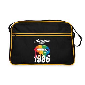Rainbow Lips 1986 - Retro Bag - black/gold - Front