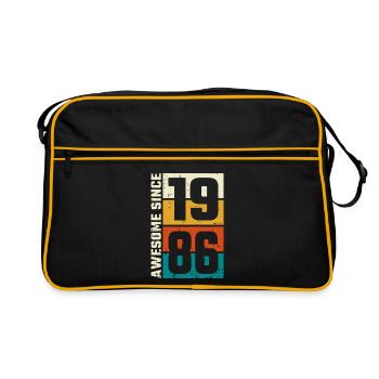 Logo rétro des Jeux 1986 - Sac Retro - noir/or - Devant