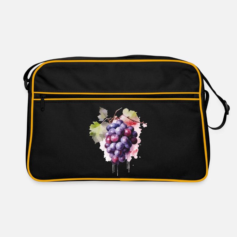 Weintrauben Aquarell  Retro Tasche