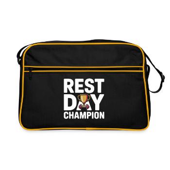 Humour de la Championne de la Journée de repos sur la forme physique - Sac Retro - noir/or - Devant