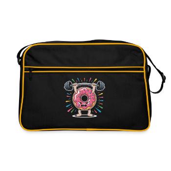 Donut strength training with sprinkles - Retro Bag - black/gold - Front
