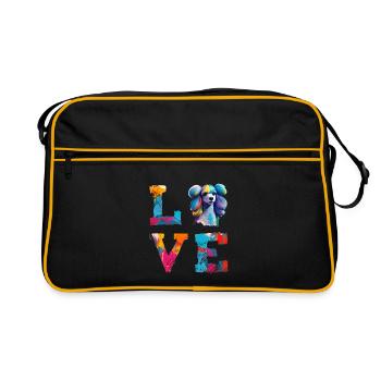 Caniche coloré Pop Art Love Dog Lover Design - Sac Retro - noir/or - Devant
