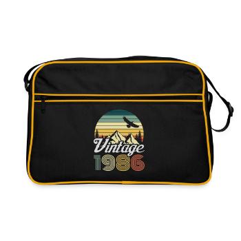 Vintage 1986 Mountain Landscape - Retro Bag - black/gold - Front