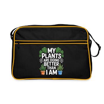 My Plants Are Doing Better Than I Am - Retro Bag - black/gold - Front