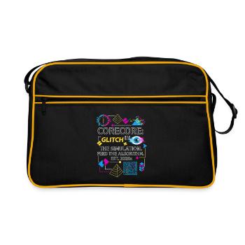 Corecore Glitch Simulation Algorithm Collage - Retro Bag - black/gold - Front