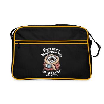 A wonderful day to leave me alone in the office - Retro Bag - black/gold - Front