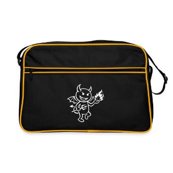 Démon de Feu avec Boule de Feu - Démon - Sac Retro - noir/or - Devant