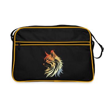 Style rétro du chat - Sac Retro - noir/or - Devant