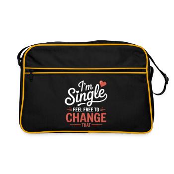 Single Sayings Singles Funny Single Gift - Retro Bag - black/gold - Front