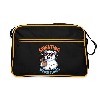 Schwitzen Sprüche Lustiges Schwitzen Geschenk - Retro Tasche - Schwarz/Gold - Vorne