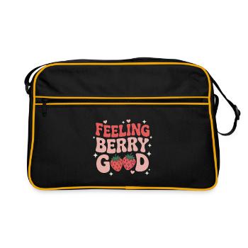 Expressions à la fraise Cadeau drôle à la fraise - Sac Retro - noir/or - Devant