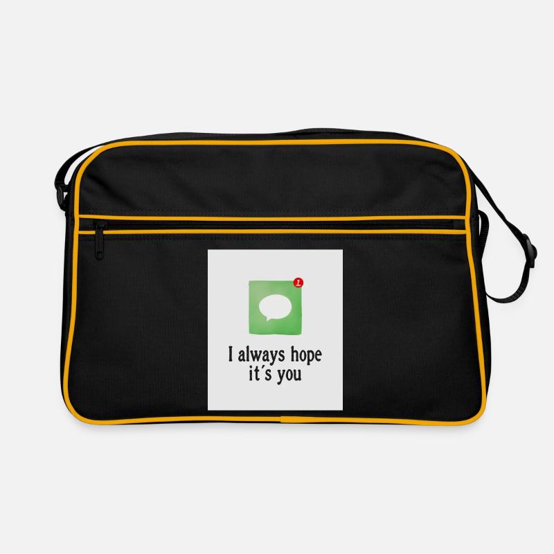 Ich hoffe immer, dass du es bist. - Retro Tasche - Schwarz/Gold