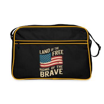 Terre de la Liberté - Drapeau vintage des États-Unis - Sac Retro - noir/or - Devant