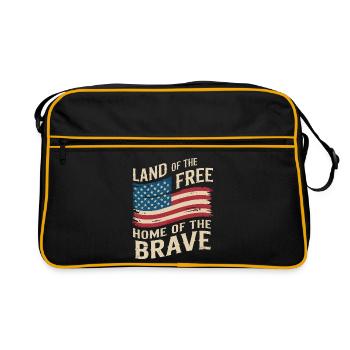 Terre de la Liberté - Drapeau vintage des États-Unis - Sac Retro - noir/or - Devant