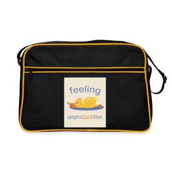 Feeling Unproducktive – Funny Duck - Retro Bag - black/gold - Front