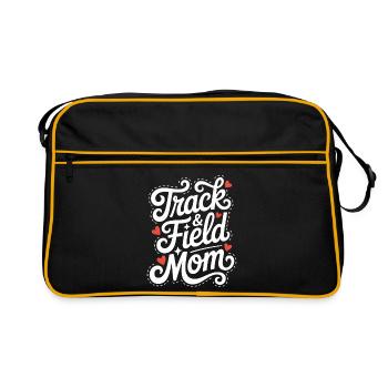 Leichtathletik Sprüche Leichtathletik Geschenk - Retro Tasche - Schwarz/Gold - Vorne
