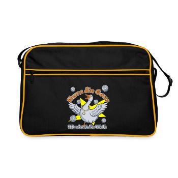 Hura die Gans was kost die Welt - Retro Tasche - Schwarz/Gold - Vorne