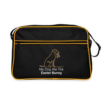 My Dog Ate the Easter Bunny Funny Easter Design - Retro Bag - black/gold - Front