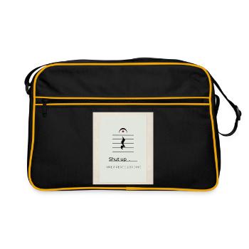 Shut up – Inner Peace Loading Design - Retro Bag - black/gold - Front