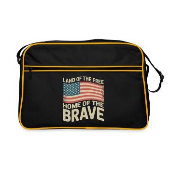 Terre de la Liberté - Drapeau vintage des États-Unis - Sac Retro - noir/or - Devant
