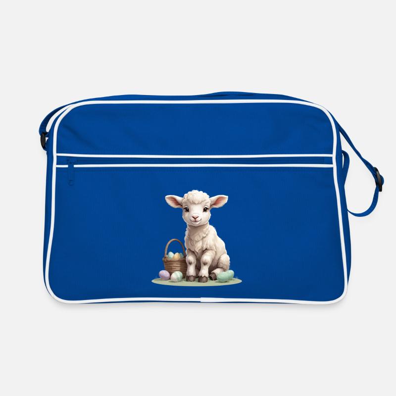 Pastell Lamm mit Ostereiern Retro Tasche