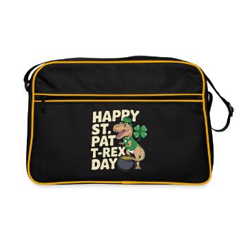 Dino Leprechaun St Patrick Day - Sac Retro - noir/or - Devant