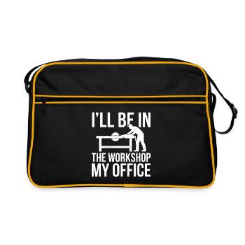 I'll Be In The Workshop My Office - Retro Bag - black/gold - Front