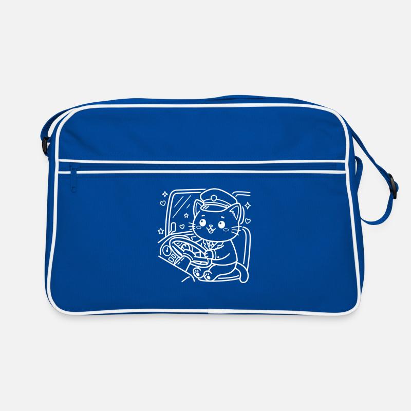 Kawaii Cat Bus Driver Retro Bag