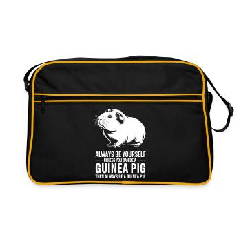 Expressions du cochon d’Inde Cadeau du cochon d’Inde - Sac Retro - noir/or - Devant