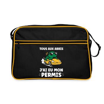 Humour j'ai mon permis de conduire - Sac Retro - noir/or - Devant