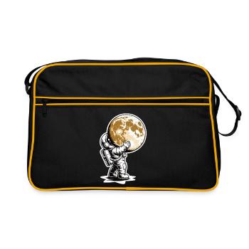 Astronaut Weltall Space Shirt - Retro Bag - black/gold - Front