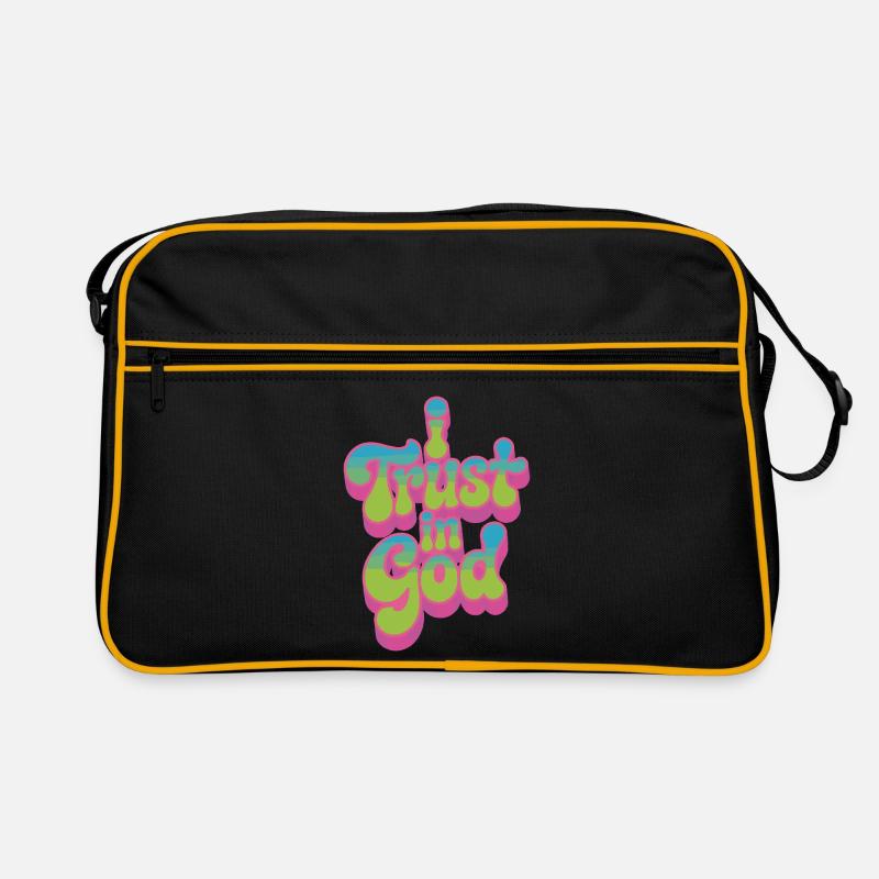I Trust In God - Glaube Design Retro Tasche