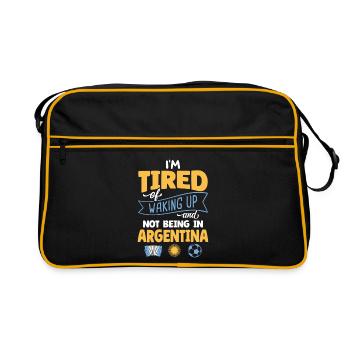 Tired Waking Up Argentine Football Fan Humor Art - Sac Retro - noir/or - Devant