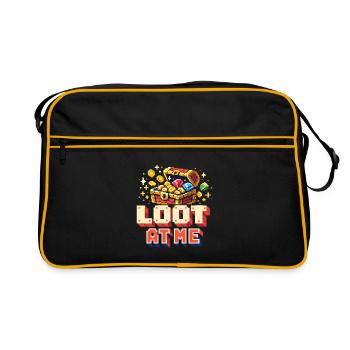 Loot to me | Pixel RPG Treasure Humor - Retro Bag - black/gold - Front