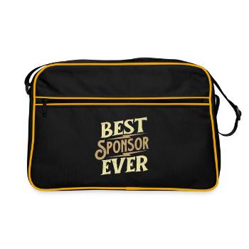 Bester Sponsor aller Zeiten Recovery AA NA Anerkennung - Retro Tasche - Schwarz/Gold - Vorne
