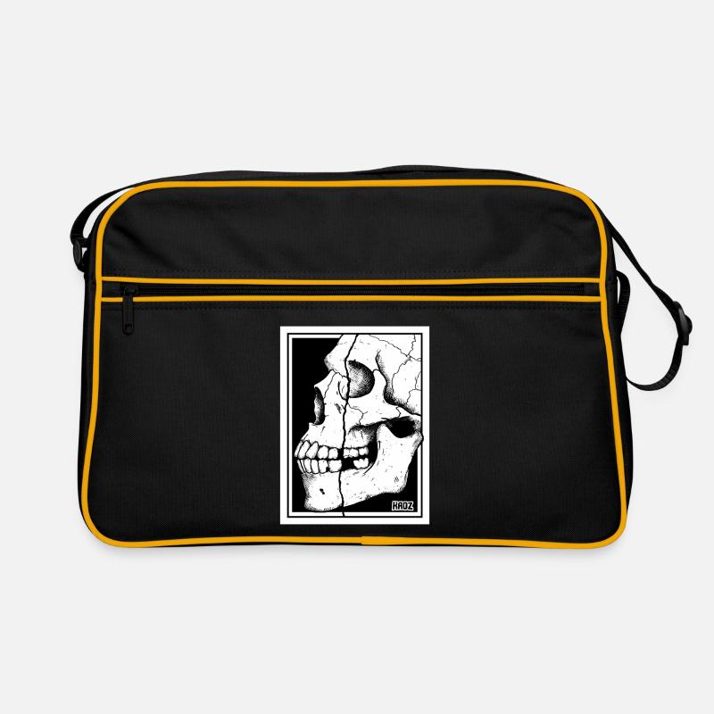 Broken Skull Portrait Retro Bag