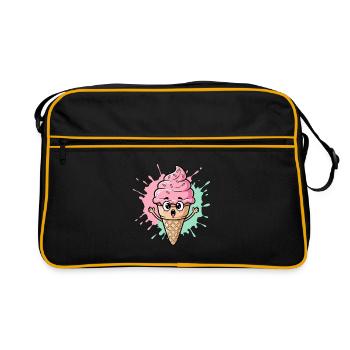 Kawaii Eistüte mit Sprinkles - Retro Bag - black/gold - Front