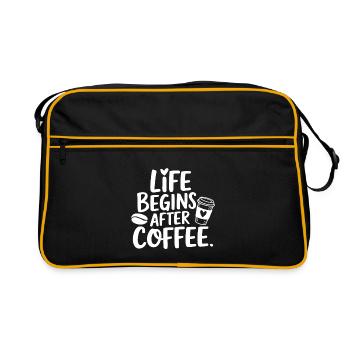 La vie commence après le café - Sac Retro - noir/or - Devant