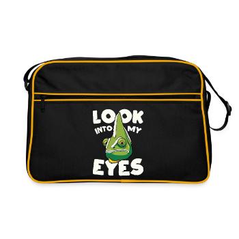 Regarde-moi dans les yeux, design caméléon drôle - Sac Retro - noir/or - Devant