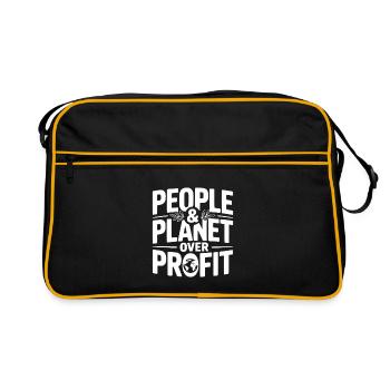 Personnes et planète sur le profit - Sac Retro - noir/or - Devant