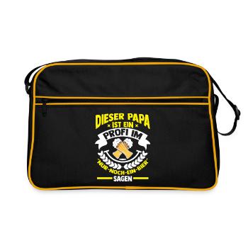 Bière, fête des pères, papa, papa - Sac Retro - noir/or - Devant