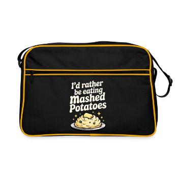 I'd rather eat mashed potatoes - Retro Bag - black/gold - Front