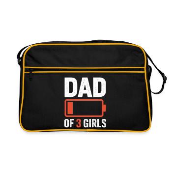 Dad of 3 Girls Battery Pride - Retro Bag - black/gold - Front