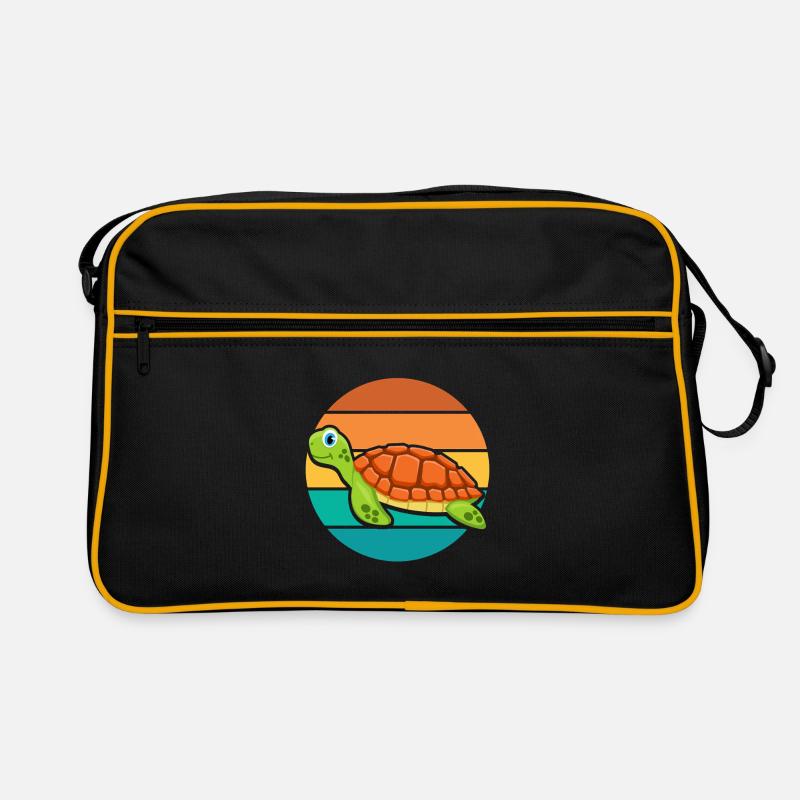 Cute Sea Turtle Retro Sunset Ocean Graphic Retro Bag
