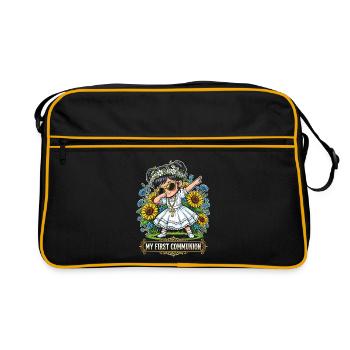 La danseuse de la fleur de la Première Communion - Sac Retro - noir/or - Devant